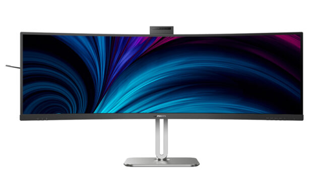 Philips lanserar den nya professionella skärmen 49B2U5900CH med Busylight och webbkamera med Windows Hello